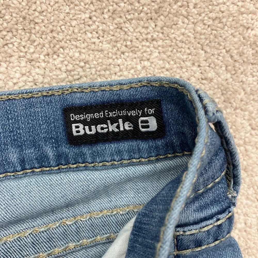 Salvage Men 32x32 (32x31) Mayhem Straight Jeans Blue Distressed Buckle Exclusive
